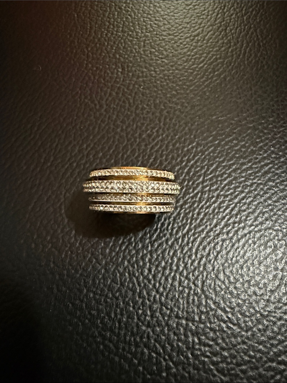 Gold Filled NEW Ring Spinner Pavé Crystal Band, Box Included - Picture 5 of 7